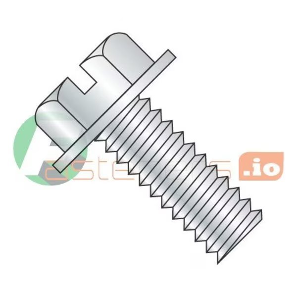 #10-32 x 2 in Slotted Hex Machine Screw, Zinc Plated Steel, 1500 PK, Newport Fasteners, Mfr#: 738703